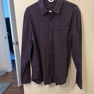 Sean John Purple Plaid Casual Shirt